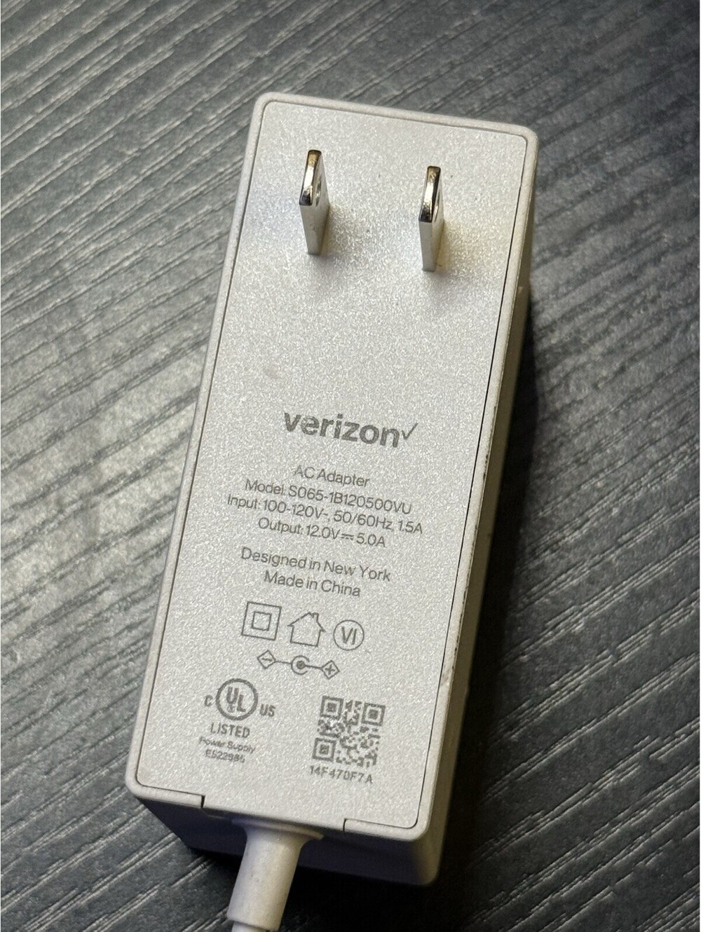 Genuine Verizon AC Adapter S065-1B120500VU 12V 5A Power Supply Fios G3100